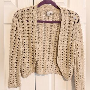 Worth Women's Beige Crochet Cardigan
